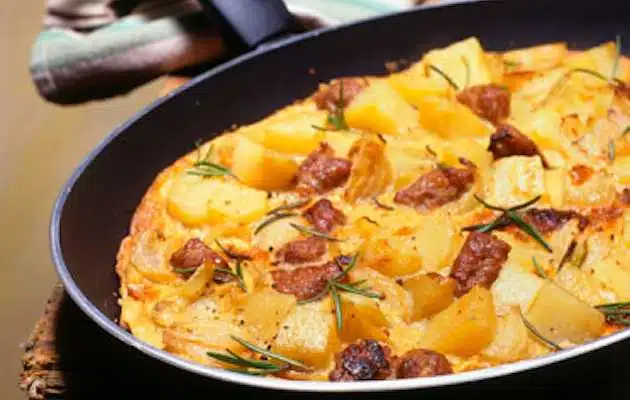 frittata patate e wurstel