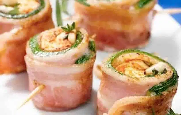 Involtini di zucchine bacon e rosmarino