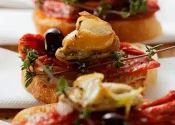bruschetta cozze pomodori secchi