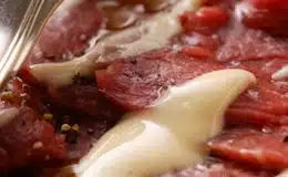 carpaccio manzo e maionese
