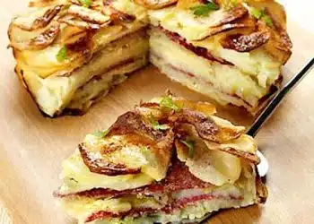 Tortino di patate e salame