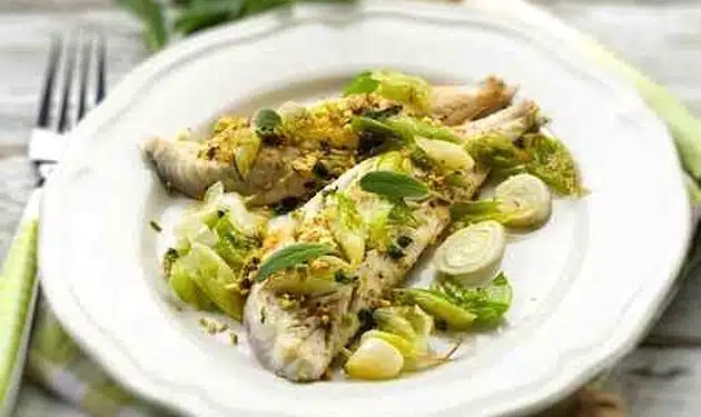 etti di merluzzo porri pistacchi