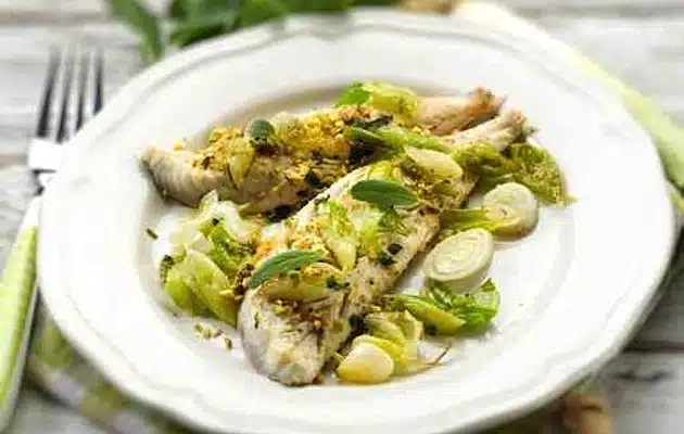 etti di merluzzo porri pistacchi
