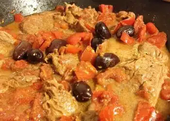 carne ala pizzaiola con olive