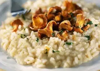 risotto con finferli mascarpone