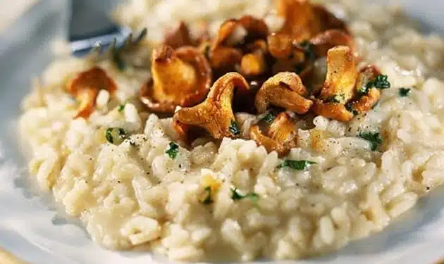 risotto con finferli mascarpone