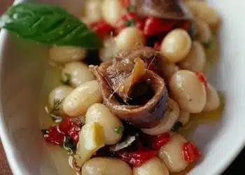 antipasto veloce di fagioli bianchi acciughe
