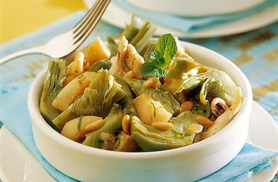 calamari carciofi in padella