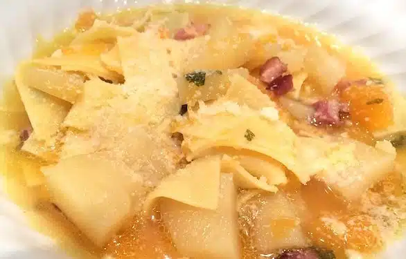 minestra patate zucca e pancetta