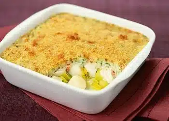 baccala e porri gratinati
