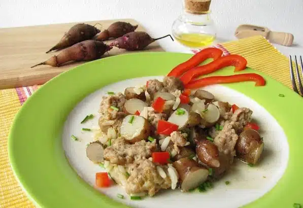 Topinambur ricetta con carne e riso