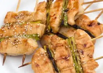 carne e porri spiedini