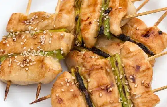 carne e porri spiedini