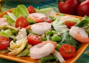 fave gamberi carciofi insalata