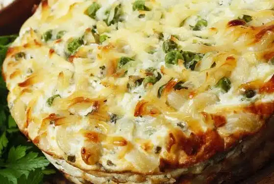Pasta piselli al forno con ricotta e senza besciamella