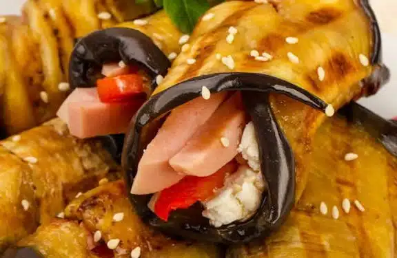 melanzane ripiene grigliate feta peperone