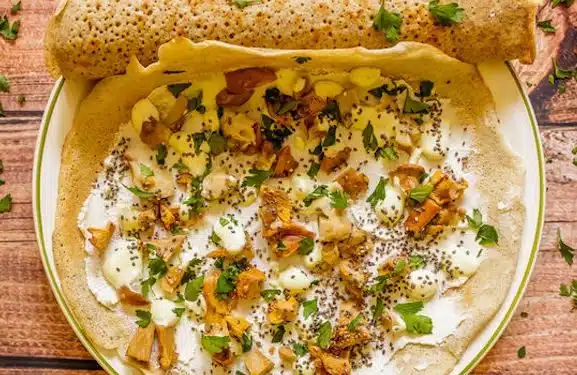crepe leggere finferli e ricotta