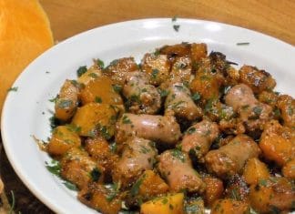 Salsiccia | Zucca bocconcini in padella | Secondo salsiccia e zucca saltati in padella ricetta