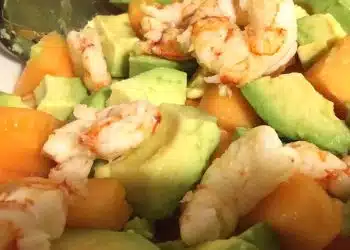 Gamberoni avocado e melone