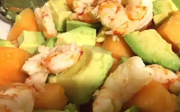 Gamberoni avocado e melone