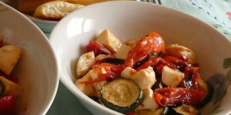 insalata estiva verdure grigliate surgelate mozzarella