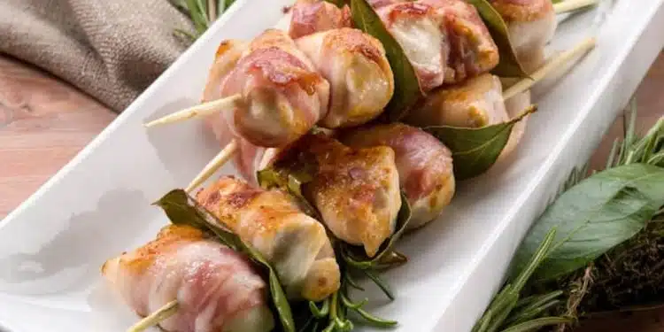 spiedini di pollo e pancetta