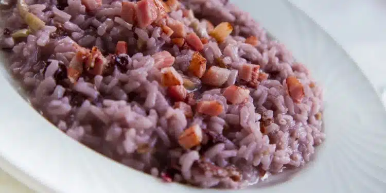risotto radicchio pancetta e vino