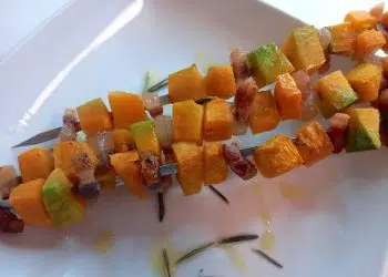 spiedini di zucca e pancetta al forno