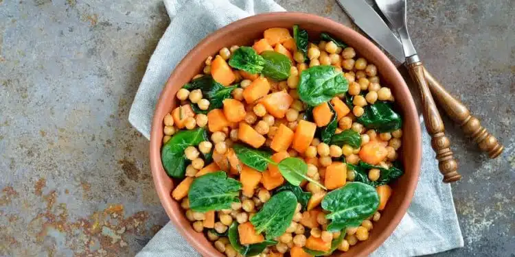 insalata zucca ceci e spinaci