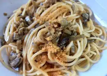 pasta carciofi e bottarga