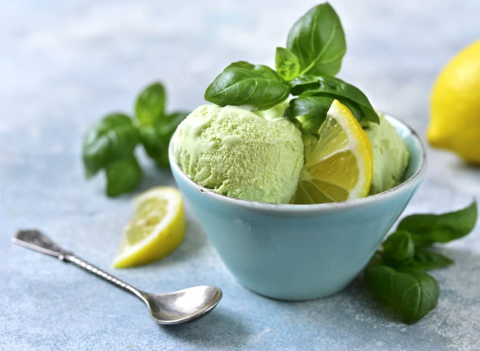 gelato avocado basilico e limone