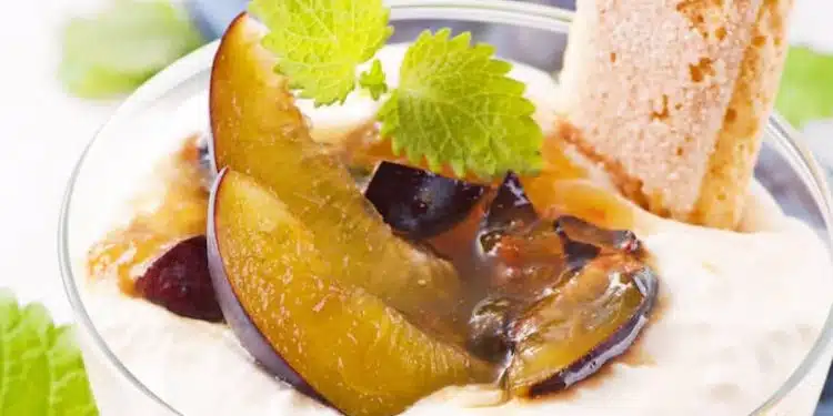 mascarpone prugne dessert facile
