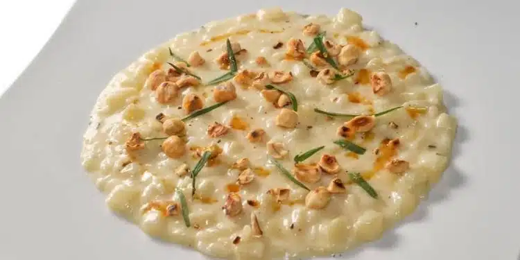 risotto al formaggio champagne nocciole
