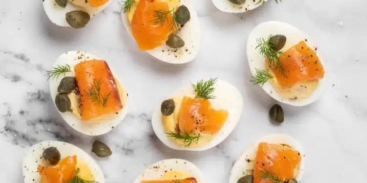 uova ripiene capperi e salmone antipasto natale