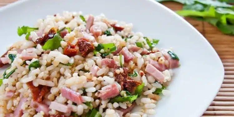 riso freddo rucola pomodori secchi