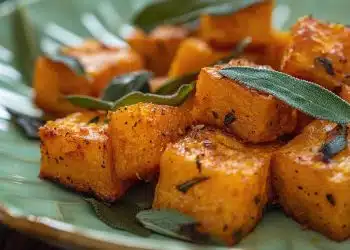 zucca al forno a cubetti croccante