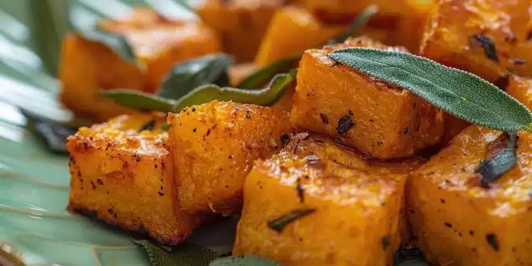 zucca al forno a cubetti croccante