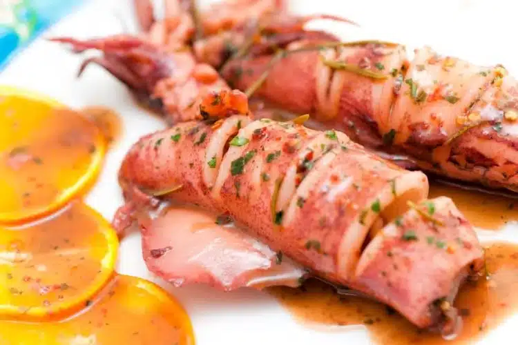 calamari al forno con salsa di agrumi