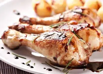 fusi di pollo al forno con glassa di aceto balsamico