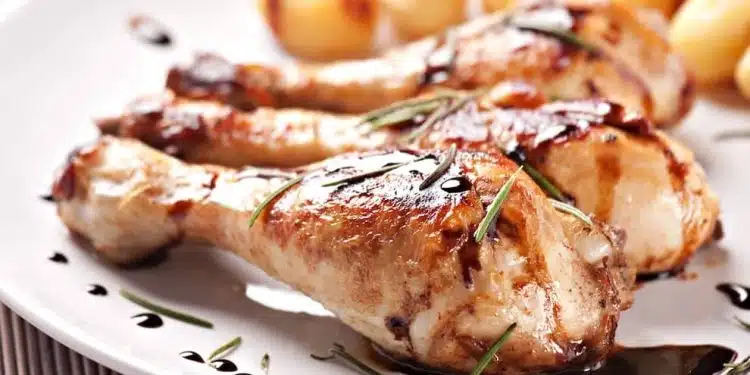 fusi di pollo al forno con glassa di aceto balsamico