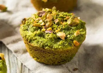 muffin al matcha e pistacchio