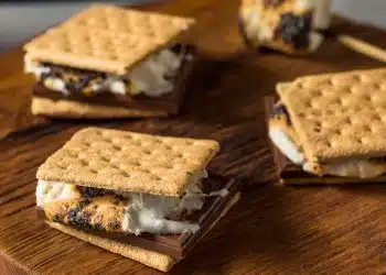 cracker con cioccolato e marshmallow