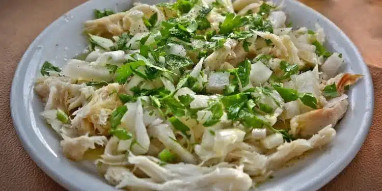 ali di razza lesse in insalata sfilacciate