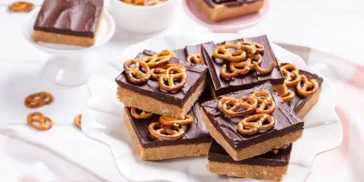 barrette al cioccolato burro d'arachidi e pretzel