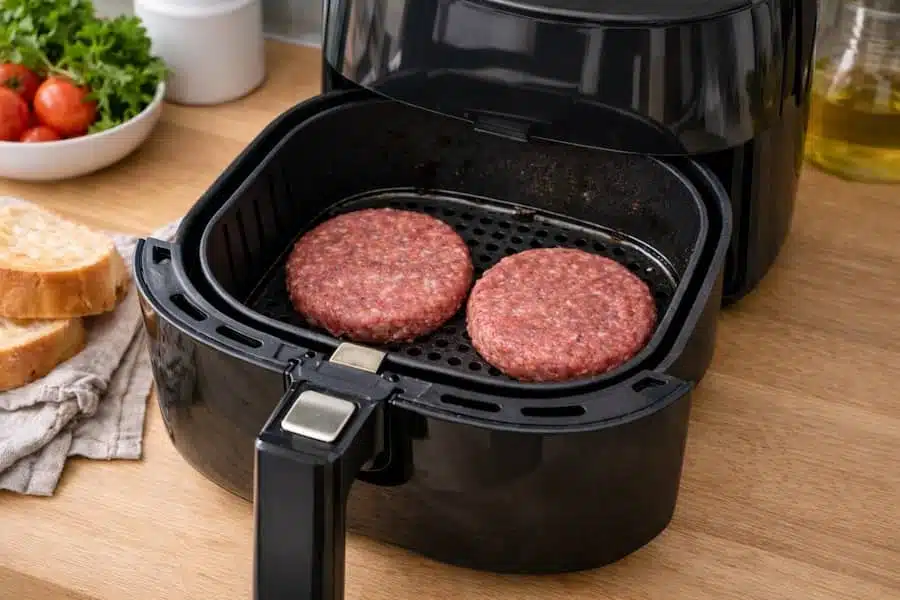 hamburger di manzo in friggitrice