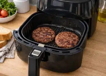 hamburger pronti in friggitrice ad aria