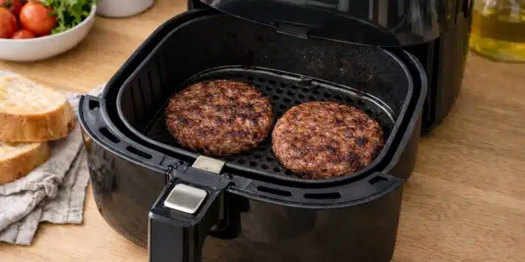hamburger pronti in friggitrice ad aria