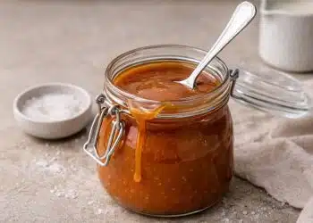 caramello salato fatto in casa dentro una vasetto