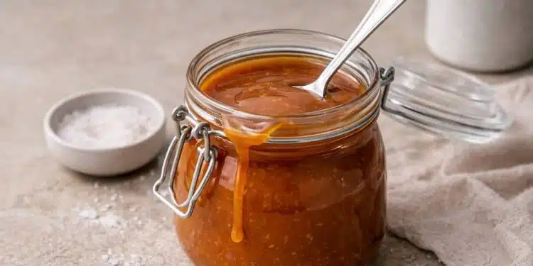 caramello salato fatto in casa dentro una vasetto