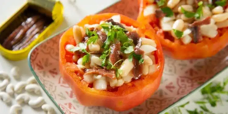 pomodori ripieni di cannellini e acciughe